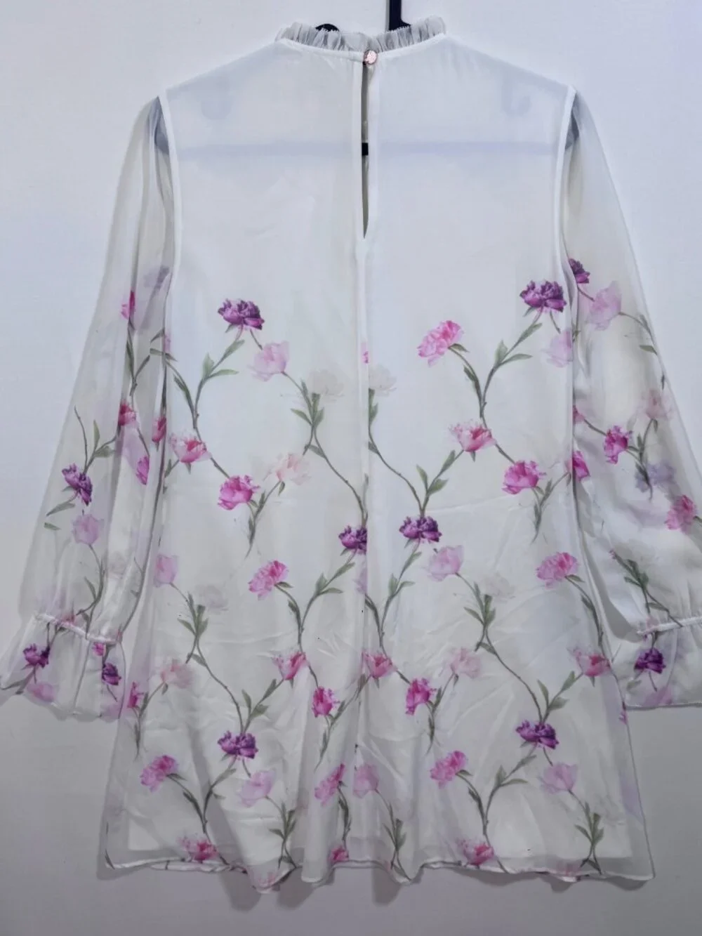 Ted Baker London DANIEA Sketchbook Floral Mini Dress Ruffle 0 XS Prom Romantic